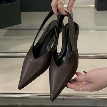 Xajzpa Street Style Pumps Women Pointed Toe Wedges Heels Elegant Slingbacks Party Slingback Mules Shoes Zapatos De Mujer